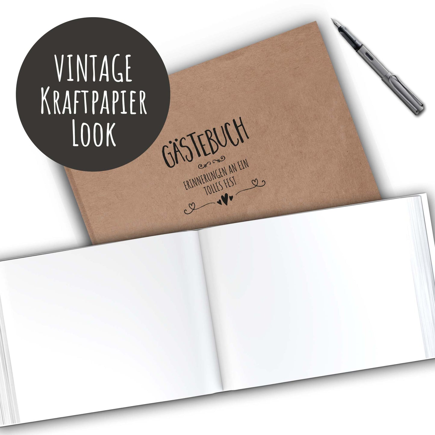 Gästebuch - Simple Vintage BLACK