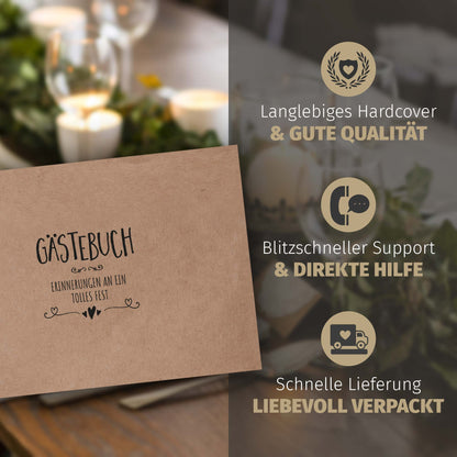 Gästebuch - Simple Vintage BLACK