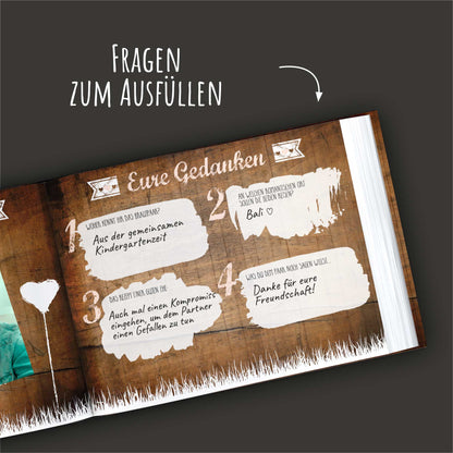 Gästebuch mit Fragen - Rusty Wood