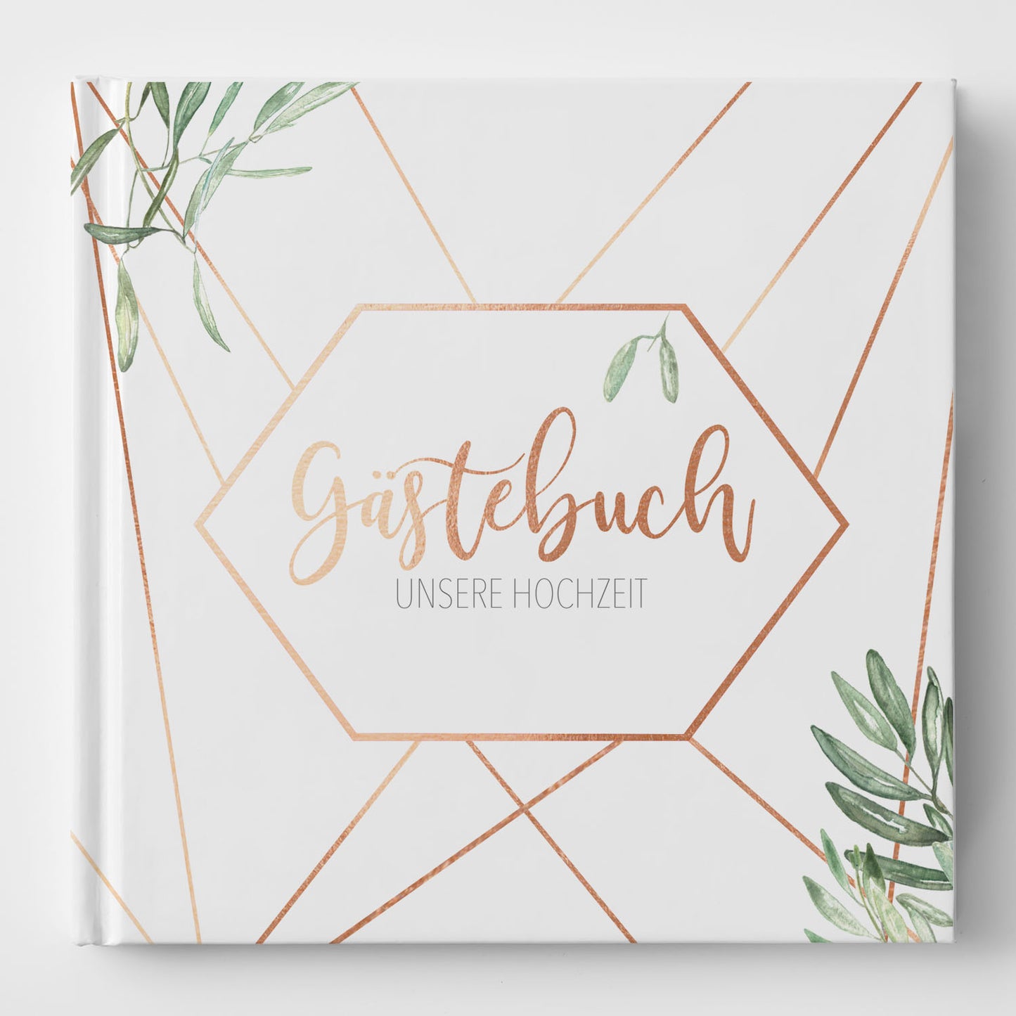 Gästebuch - Copper & Green (square)