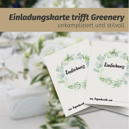 10 Einladungskarten Jugendweihe - Eukalyptus