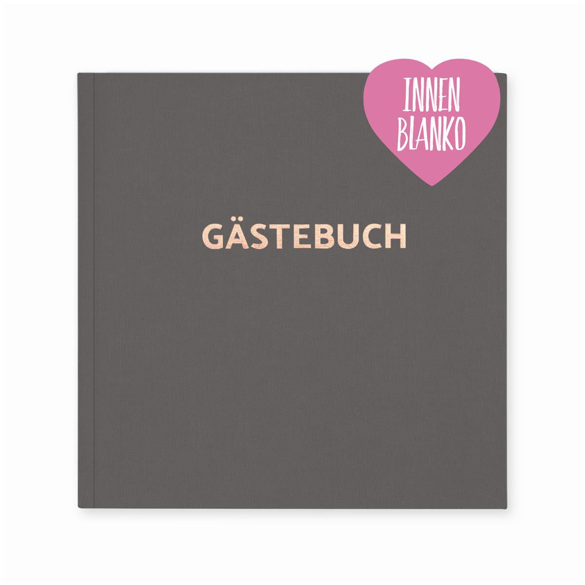 Gästebuch - Deluxe Anthrazit-Rosé (square)