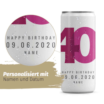 24  Sektdosen - Geburtstag, bunte Zahlen