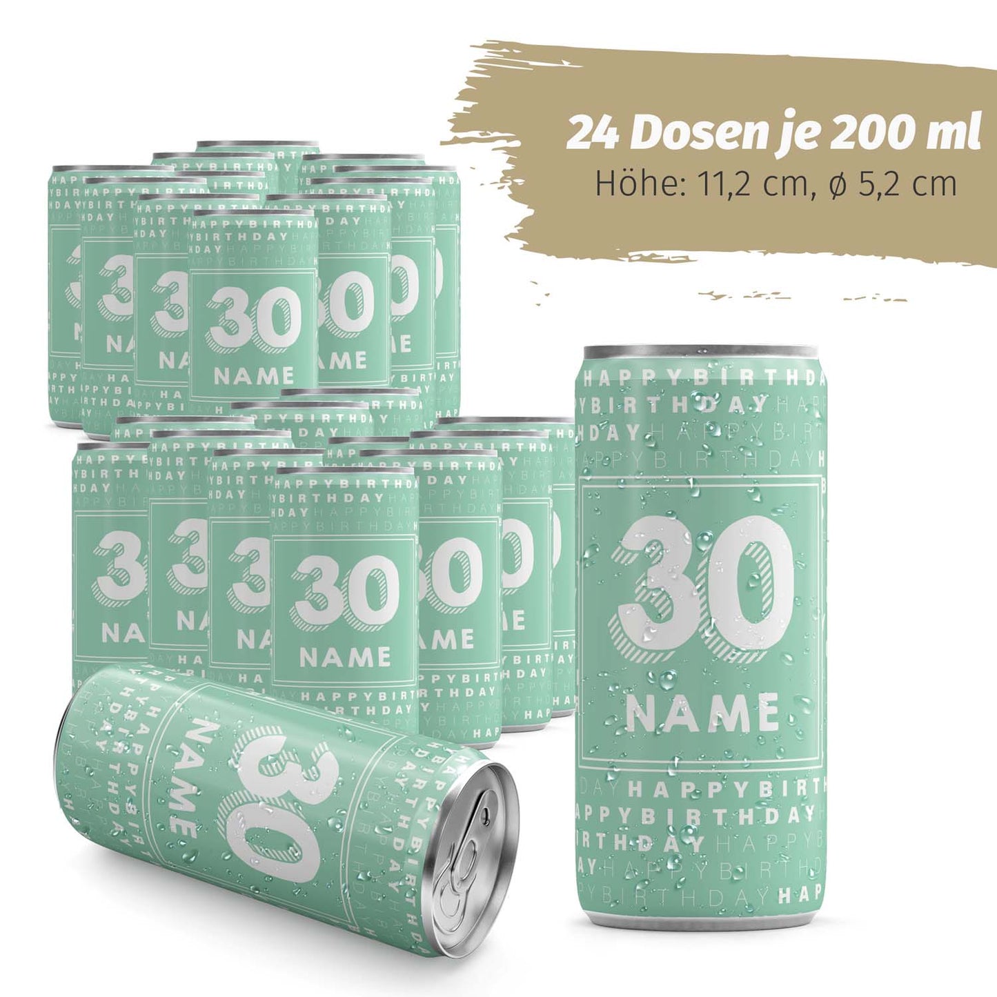 24 Sektdosen - Happy Birthday mint