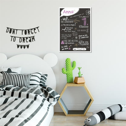 Poster Einschulung BLACK ROSA