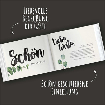 Gästebuch mit Fragen - Evergreen Love