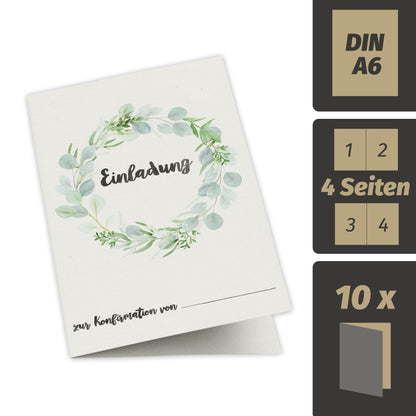 Einladungen konfirmation + Umschläge