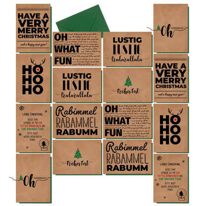 Christmas Design-Postkarten + Umschläge