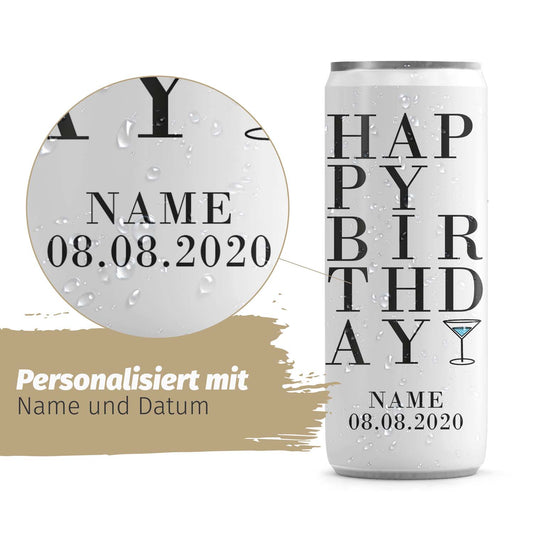 24 Sektdosen - Happy Birthday Typo