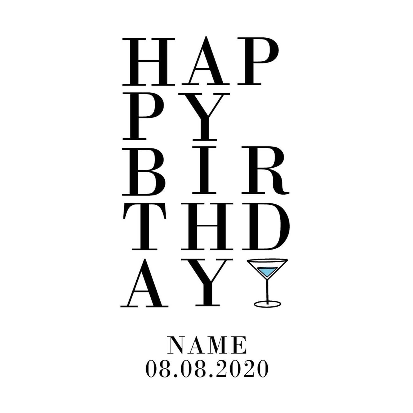 24 Sektdosen - Happy Birthday Typo